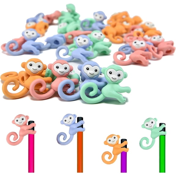 32 count Monkey Pencil Top Erasers for , Pencil Toppers Bulk, Cute Eraser Caps