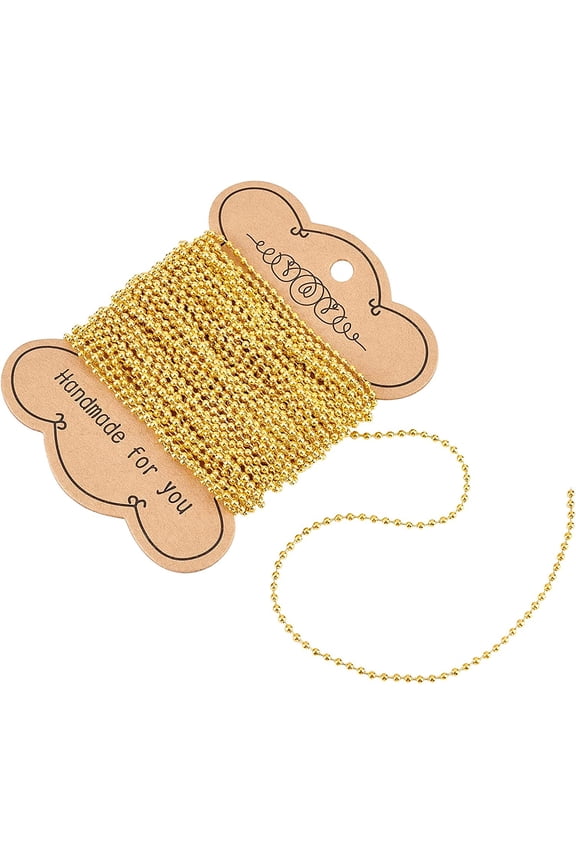 32. feet Ball Chain Necklace 2mm Golden Iron Ball Beads Chain Connectors Bead Link Beaded Chain