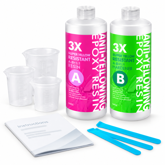 32 fl oz Anti-Yellowing Clear Epoxy Craft Kit for Art and Projects