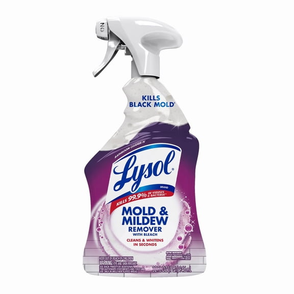 32 fl oz Unscented Mold & Mildew Remover with Bleach, Bathroom Multi-Surface Cleaning Spray