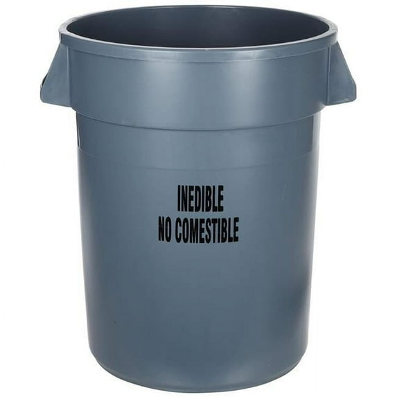 32 gal Brute Plastic Without Lid Trash Can, Gray