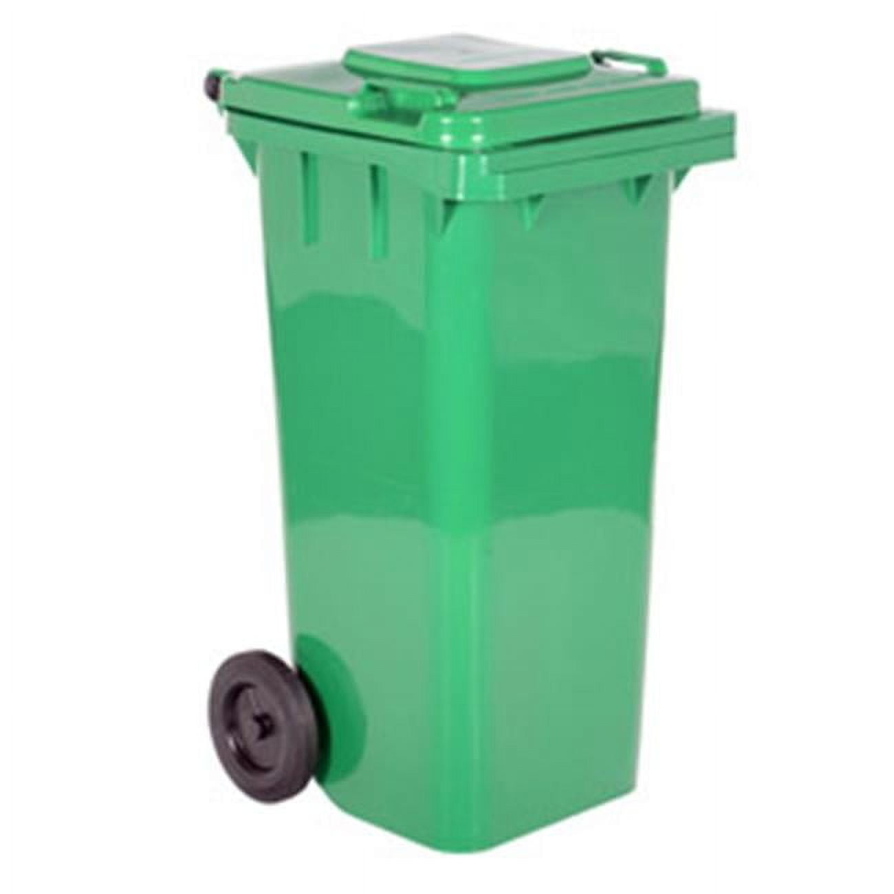 32 gal Mobile Trash Can, Green