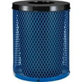 thumbnail image 1 of 32 gal Outdoor Diamond Steel Trash Can with Flat Lid, Blue, 1 of 1
