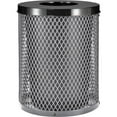 thumbnail image 1 of 32 gal Outdoor Diamond Steel Trash Can with Flat Lid, Gray, 1 of 1