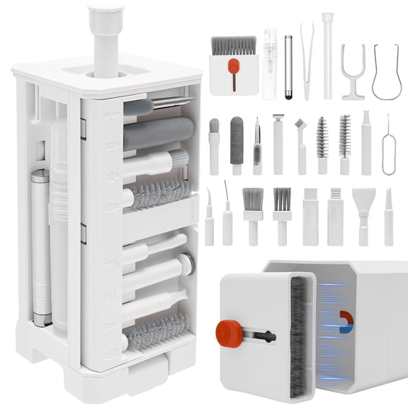 32 in 1 Electronics & Keyboard Cleaning Kit, Portable All-in-One Cleaner Tools for Laptops, PC Screens, AirPods, Cell Phones & Earbuds