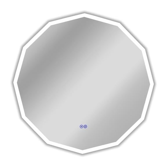 32 in. 3 Color Temperatures 3000K-6000K Luminosity Back Lit Dodecagon Touchscreen LED Mirror