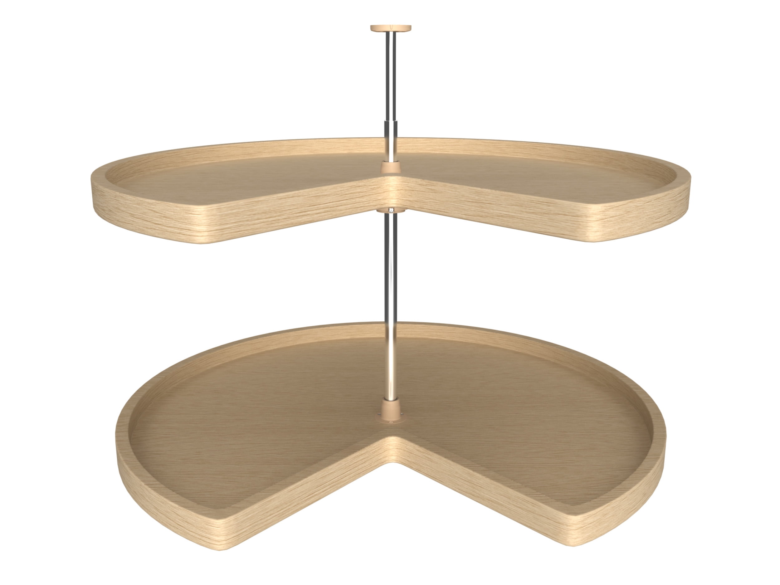 32 in Banded Wood Kidney Lazy Susans 2Shelf