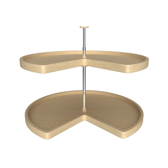 32 in Banded Wood Kidney Lazy Susans 2-Shelf