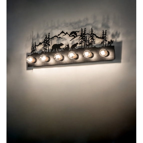 Meyda Tiffany 193240 Bear 6 Light 32" Wide Vanity Strip - Black