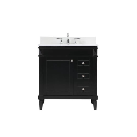 32 in. Bennett Single Bathroom Vanity with Backsplash, Black