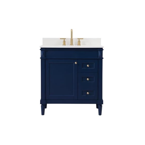 32 in. Bennett Single Bathroom Vanity with Backsplash, Blue