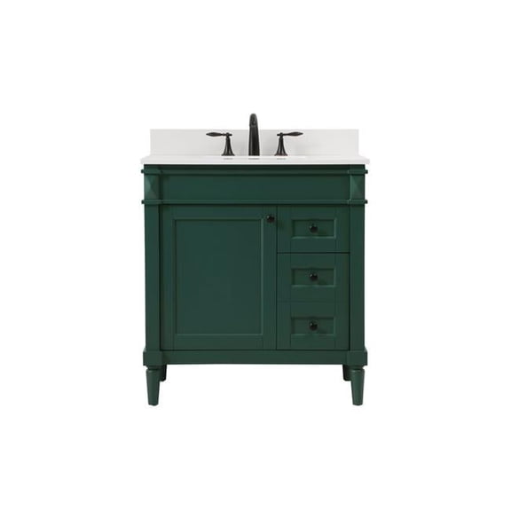 32 in. Bennett Single Bathroom Vanity with Backsplash, Green