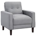thumbnail image 1 of 32 in. Bow Grid Tufted Accent Chair with Track Arms & Self Welt Trim, Gray & Black, 1 of 1