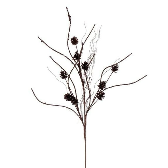 32 in. Chocolate Cone Twig Glitter Spray, 6 Piece - Pack of 48