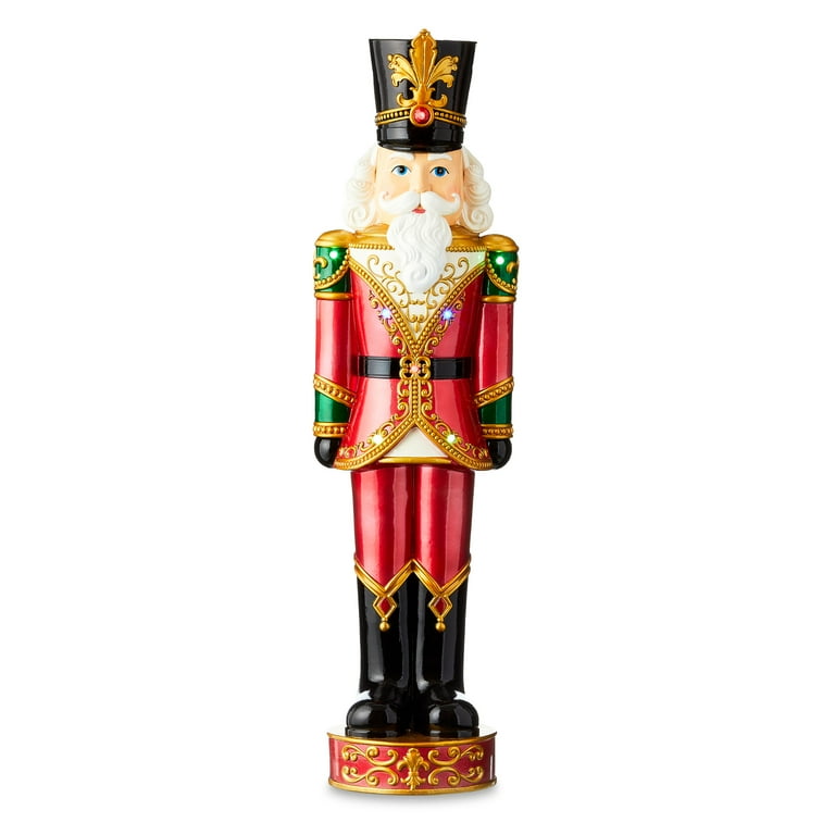 32 in Christmas Nutcracker with LED Lights up in Metallic Color