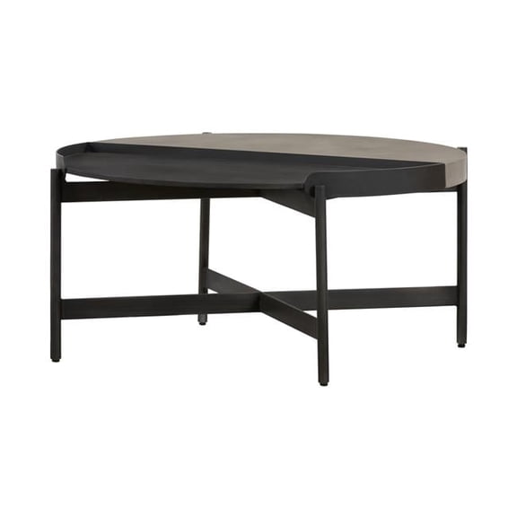 32 in. Concrete Round Coffee Table, Grey