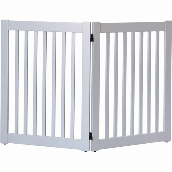 32 in. Highlander Series Solid Wood Pet Gate, Pumice Grey - 2 Panel