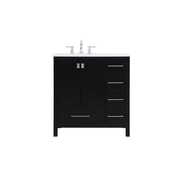 32 in. Irene Single Bathroom Vanity, Black
