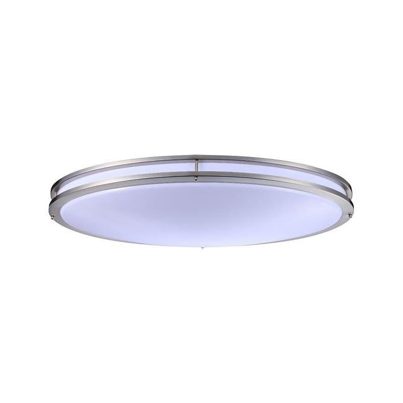 32 in. LED Double Ring Ovel Flush Mount, 4000K Brushed Nickel Light Fixture, Dimmable