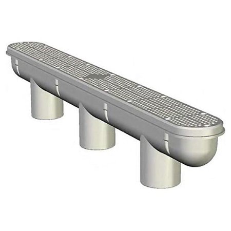 32 in. PVC Channel Main Drain with Sump, Gray - 40 per Box