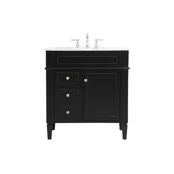 32 in. Single Bathroom Vanity, Black