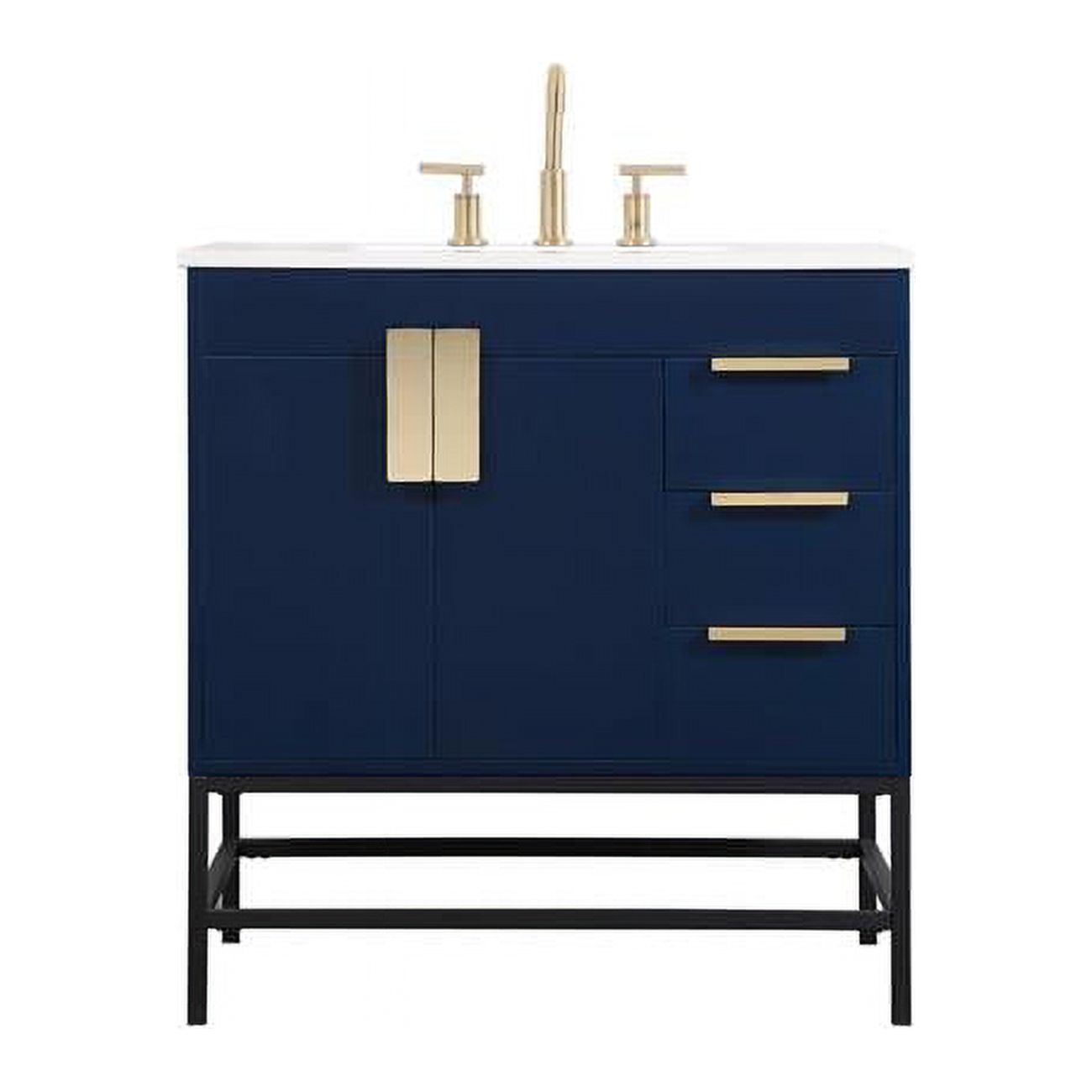 32 in. Single Bathroom Vanity, Blue