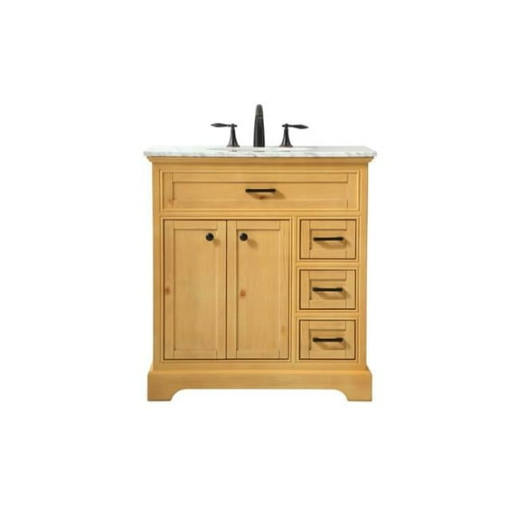 32 in. Single Bathroom Vanity, Natural Wood