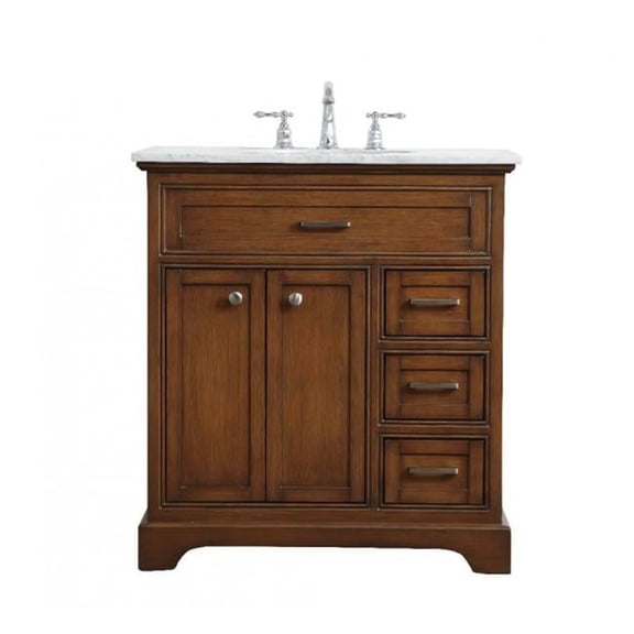 32 in. Single Bathroom Vanity in Teak