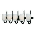 thumbnail image 1 of 32 in. Taylor 5 Light Textured Black Bath Vanity Wall Light - E26 Medium, 1 of 1
