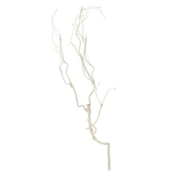 32 in. Wire & Paper Glitter Branch, White - Set of 6
