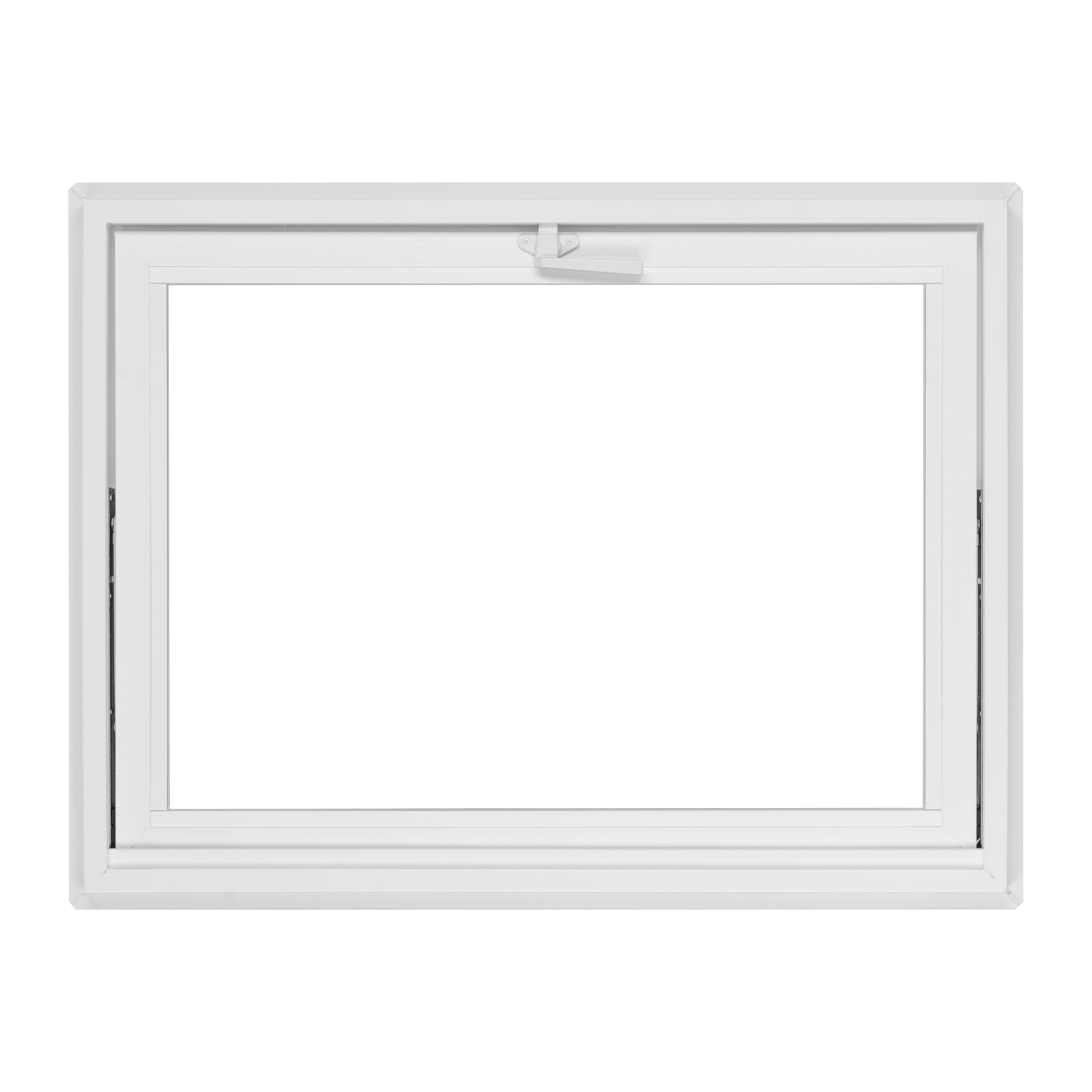 32 in. x 24 in. White Vinyl Double-Pane Insulated Basement Hopper Window with Screen