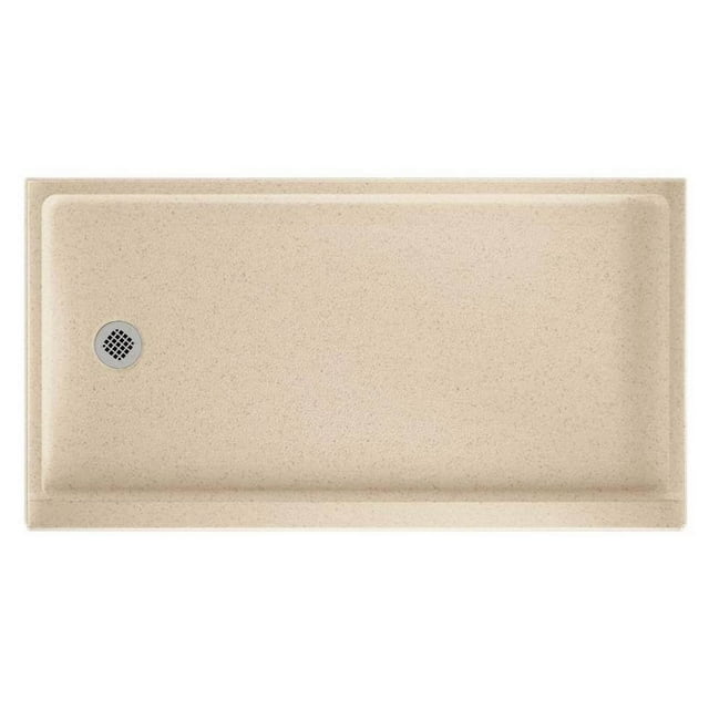 32 in. x 60 in. Solid-Surface Single Threshold Retrofit Left-Drain Shower Floor in Bermuda Sand