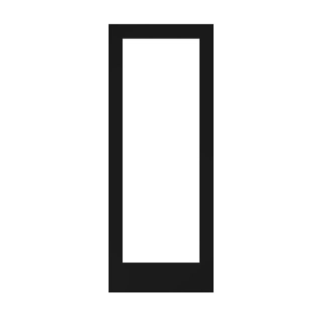 32" x 80" Black Solid Wood Clear Glass Interior Door