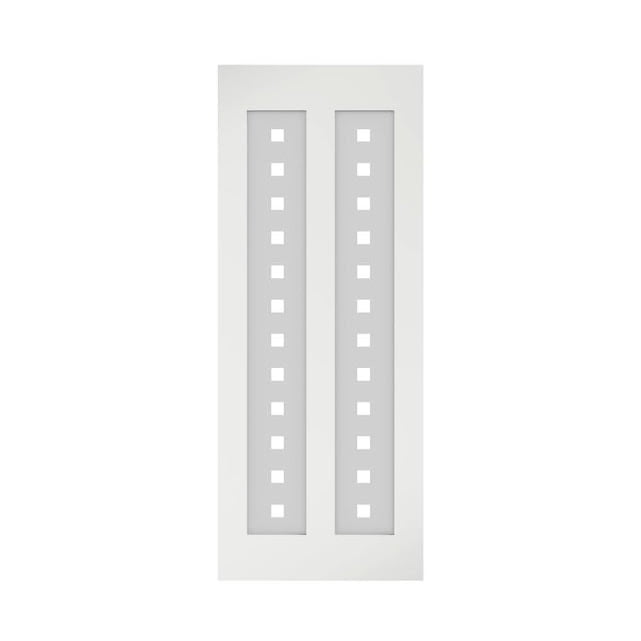 32 in. x 84 in. x 1-3/8 in. Silkscreen Glass 2-Lites Shaker Primed Solid Wood Core Interior Barn Door Slab