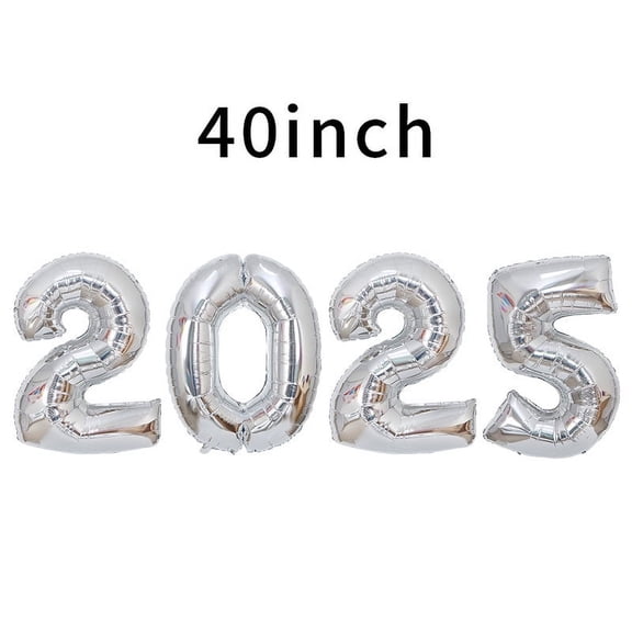 32 inch 40 inch large digital aluminum balloon digital balloon suit New Year's Day New Year's Eve decoration - style:fat silver;