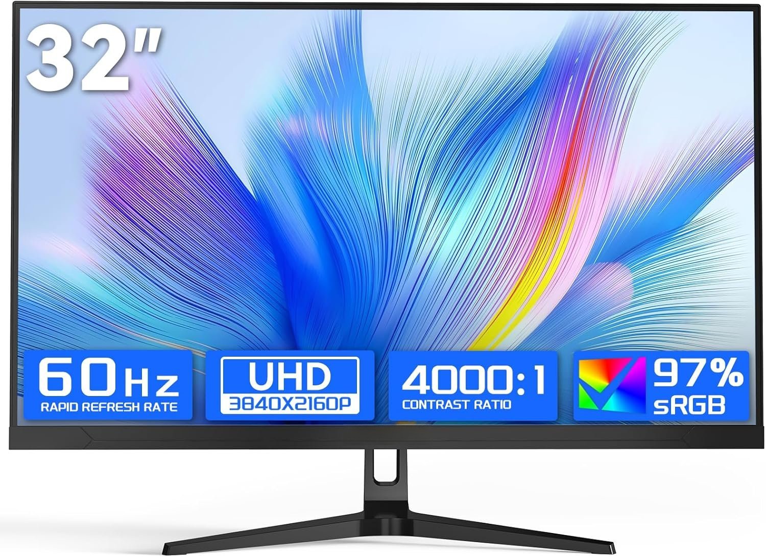 32 inch 4K Gaming Computer 60Hz UWQHD 3840x2160,99% sRGB,HDR10 ...