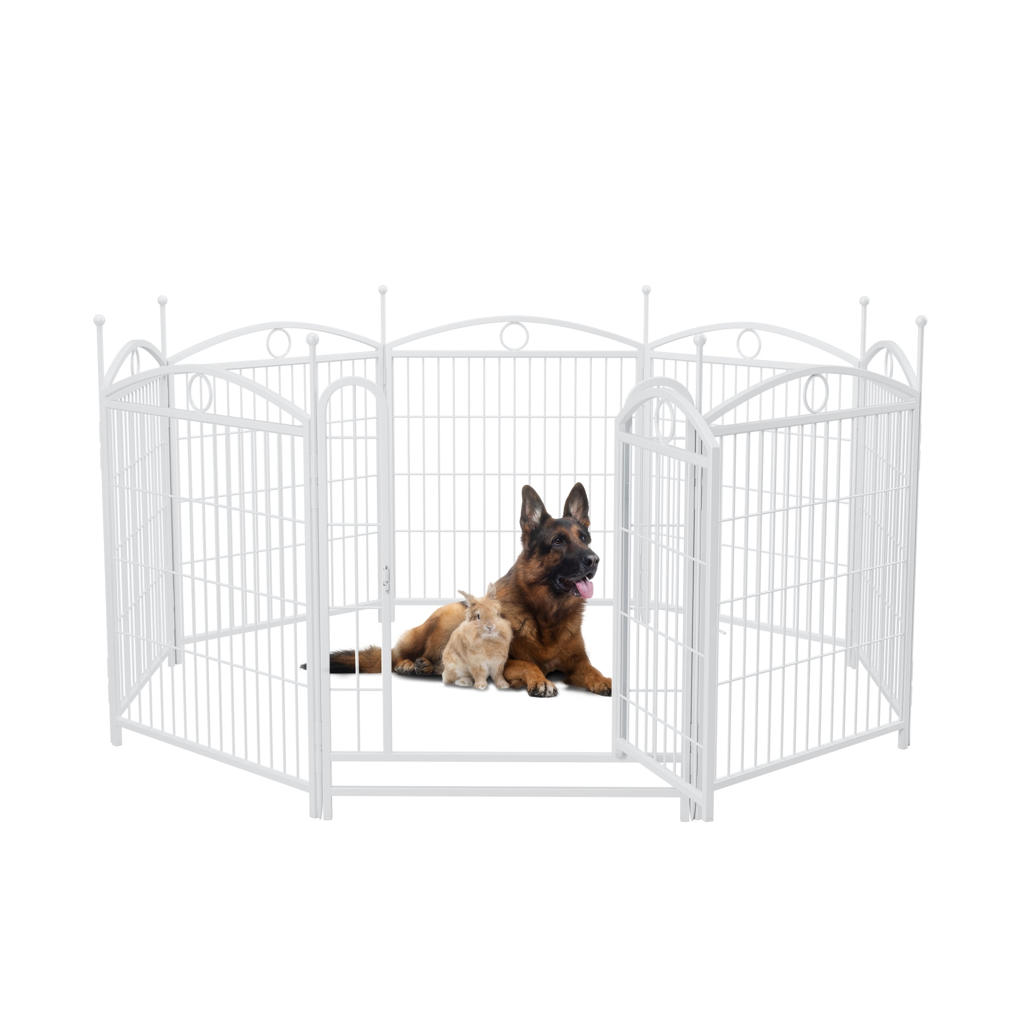 32 inch 8 Panels Dog Playpen Indoor Pet Dog Fence Outdoor Exercise Pen with Doors for Dog Fence Puppy Pen