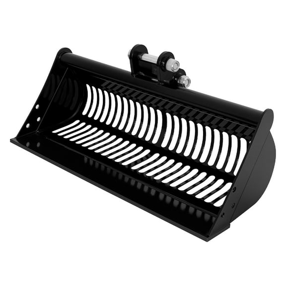 32 inch/800mm Mini Excavator Screening Sand Bucket, High Manganese Steel Screening Skeleton Bucket, Soil Sifter Excavator for Sifting Construction Sand, River Pebbles and Fine Soil