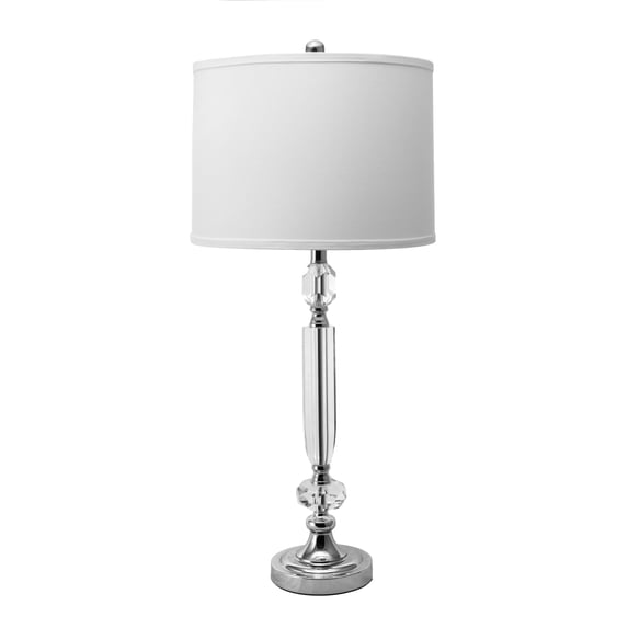 32-inch Crystal Sceptre Linen Shade Table Lamp