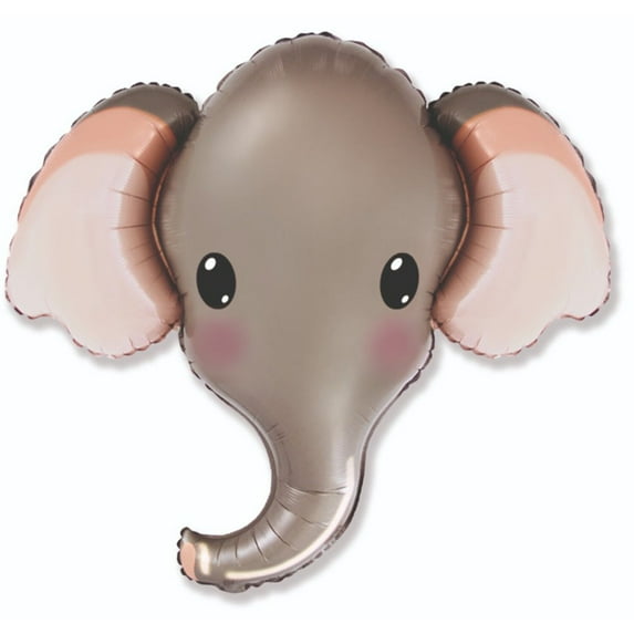 32 inch Elephant - Grey Foil Mylar Balloon - Party Supplies Decorations