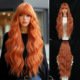 32-inch Full Wig with Big Waves and Blunt Bangs Realistic Synthetic Hair