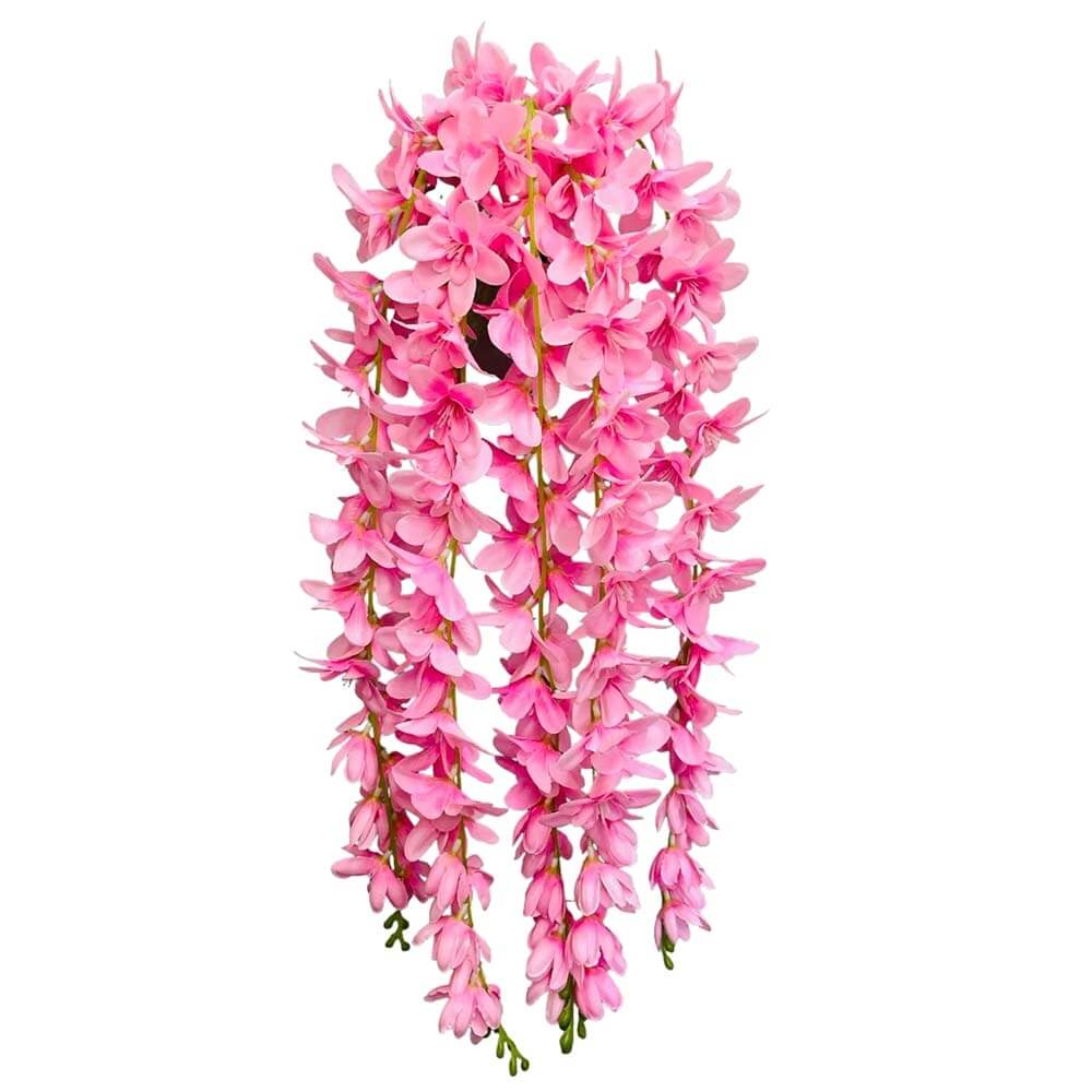32 inch Hanging Orchid Bush - Pink Silk Flowers - Party Supplies Decorations