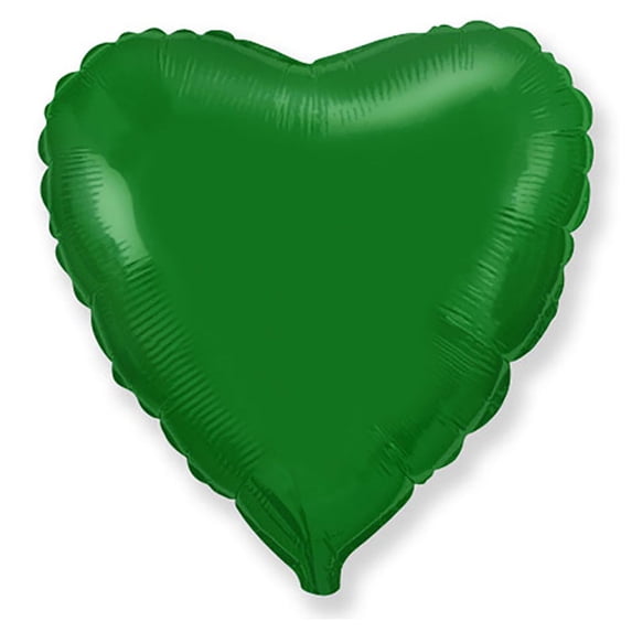 32 inch Heart - Metallic Green Foil Mylar Balloon - Party Supplies Decorations