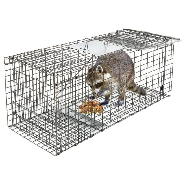 32-inch Live Animal Cage Trap Catch and Release Spring Loaded One-Door