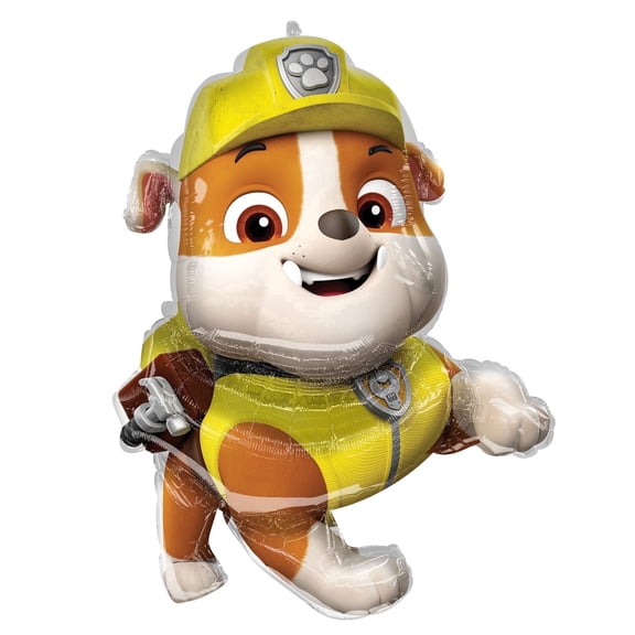 Anagram: Rubble from Paw Patrol Officially Licensed SuperShape Helium Foil Balloon Happy Birthday Party Decorations for Boys & Girls, Arrives Uninflated, 32 H x 25 W Inflated Size