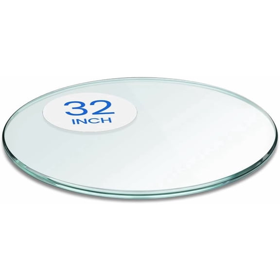 32 inch Round Glass Table Top - Tempered - 3/8" Thick Glass Surface, Safe Pencil Edge, Multipurpose for Dining Table, Patio, Coffee and End Table