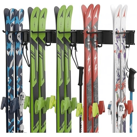 32 inch Ski Rack, Wall Mounted Ski Storage for Garage Storage Snowboard Organizer System, 10 Pairs of Skis Holder Hangers for Home Shed, Holds Up to 300lbs$$Sport & Recreation Other