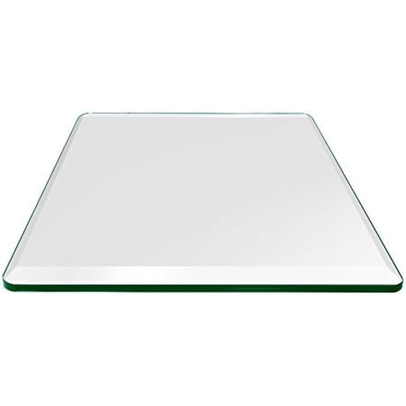 32 inch Square Glass Table Top - Tempered - 1/2" Thick Glass Surface, Safe Beveled Edge, Radius Corners, Multipurpose for Dining Table, Patio, Coffee and End Table$$Garden & Patio