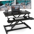 thumbnail image 1 of 32 inch Standing Desk Converter, Height Adjustable Stand Desk, Stand up Desk Riser with Keyboard Tray, Stand Desk Riser for Dual Monitor and Laptop Workstation for Home Office (Black), 1 of 8