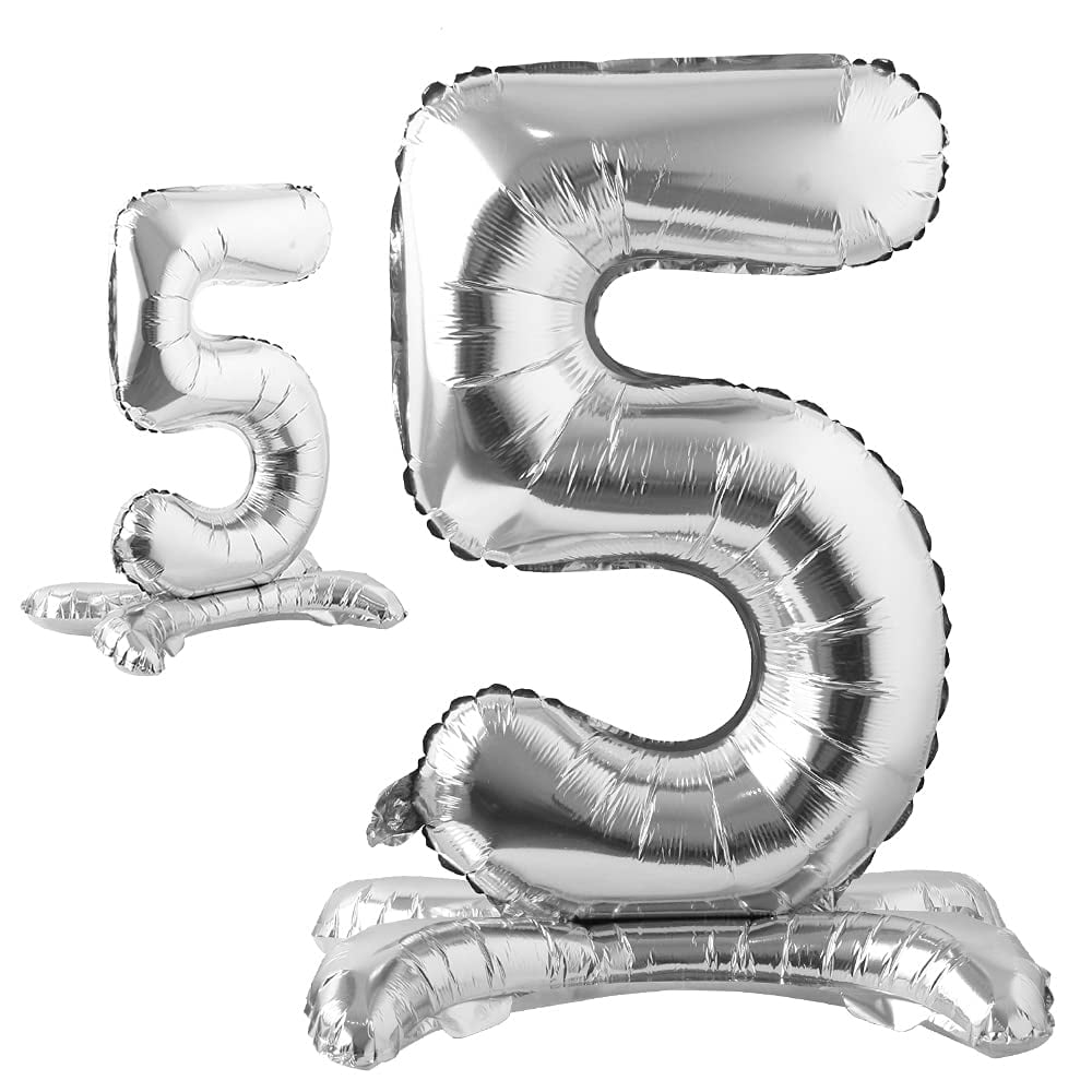 32 inch Standing Letter Balloons Silver Alphabet Number Balloons Foil Mylar Party Wedding